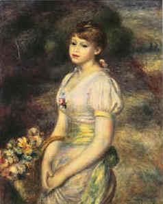 Pierre Renoir Young Girl with Flowers Spain oil painting art